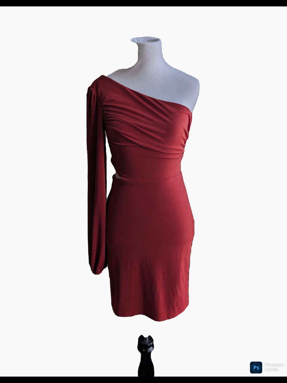 Burnt Orange One-Shoulder Bodycon Dress